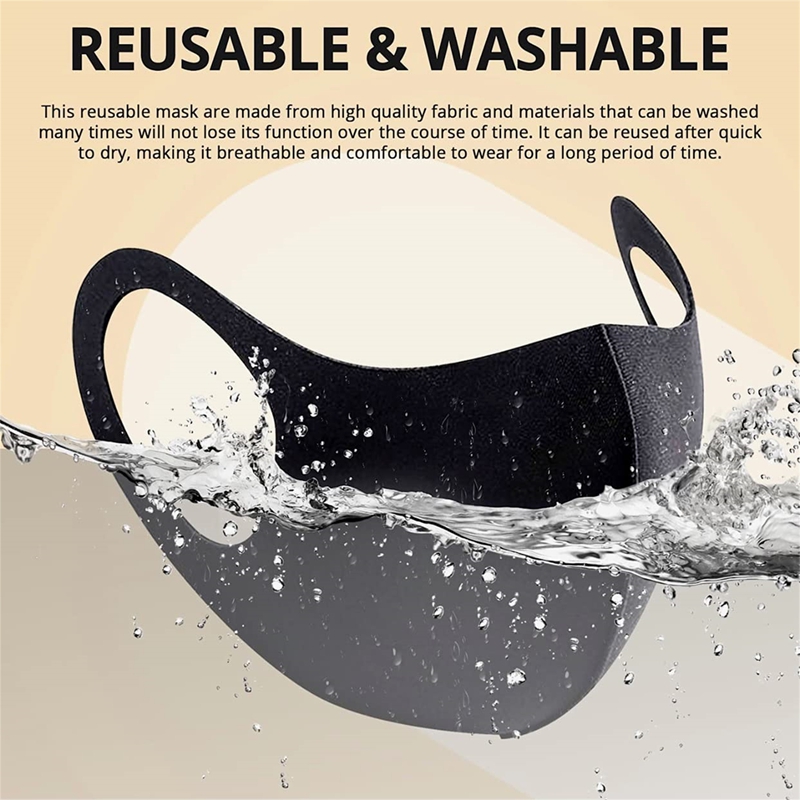 Cloth Face Mask Washable - 5/10 Buah Masker Pengait Telinga Solid