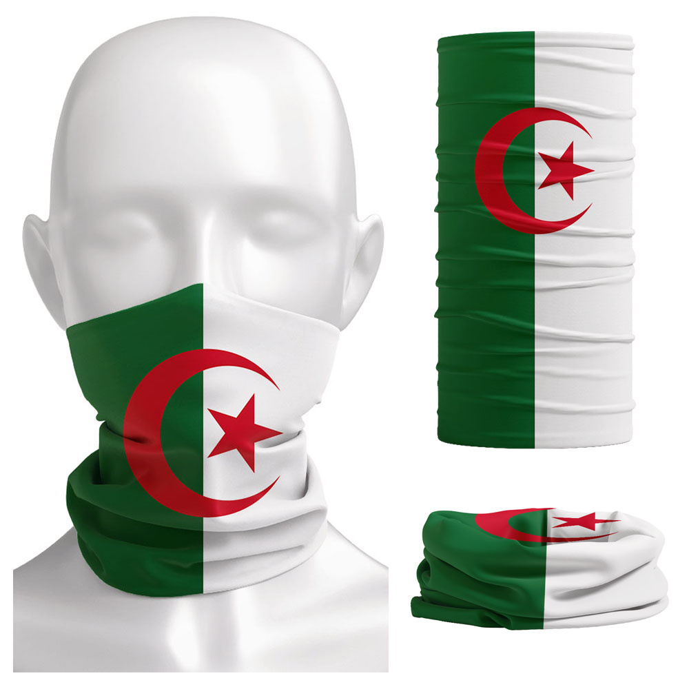Neck Gaiter Face Cover - Bendera Aljazair dicetak Bandana hiasan kepala